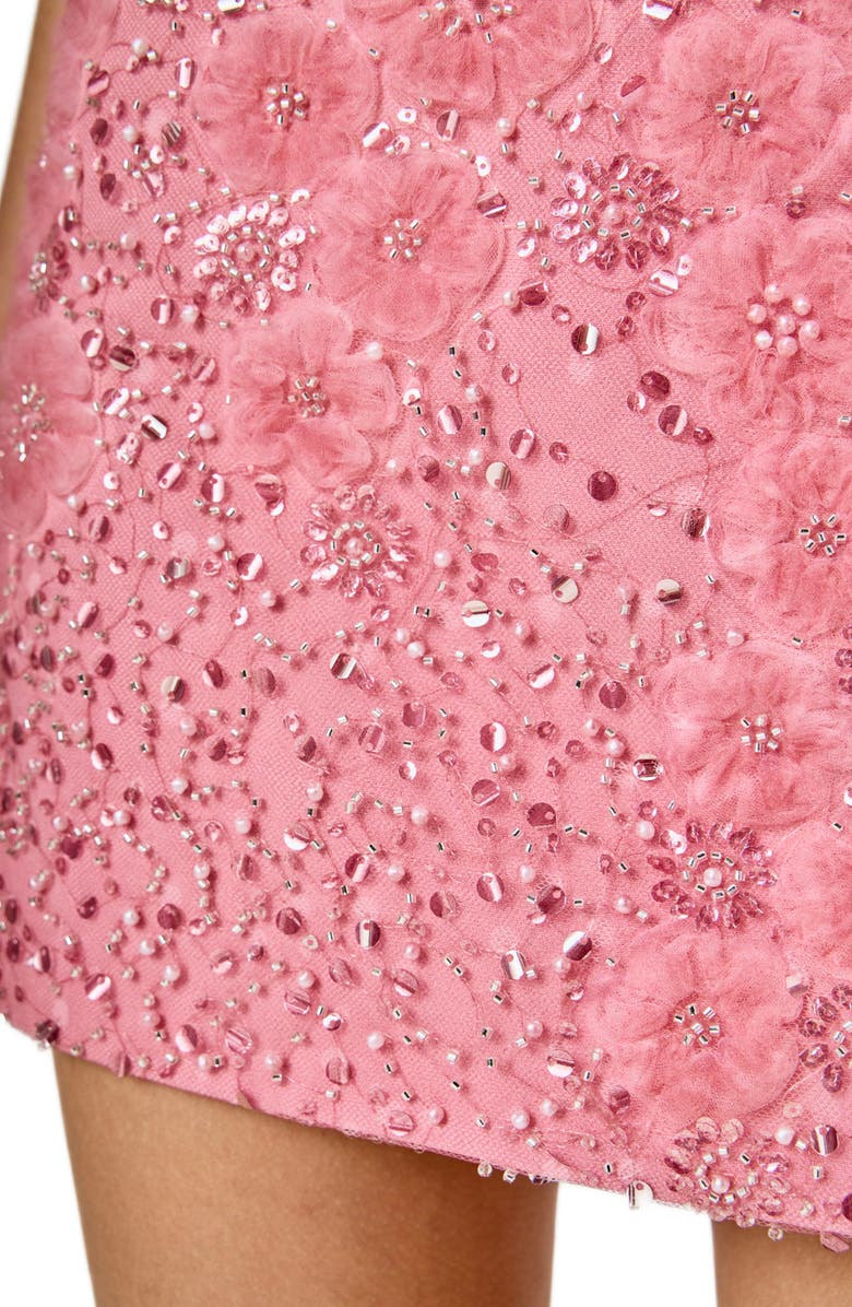 Endless Rose Sequin Lace Strapless Minidress, Alternate, color, Raspberry