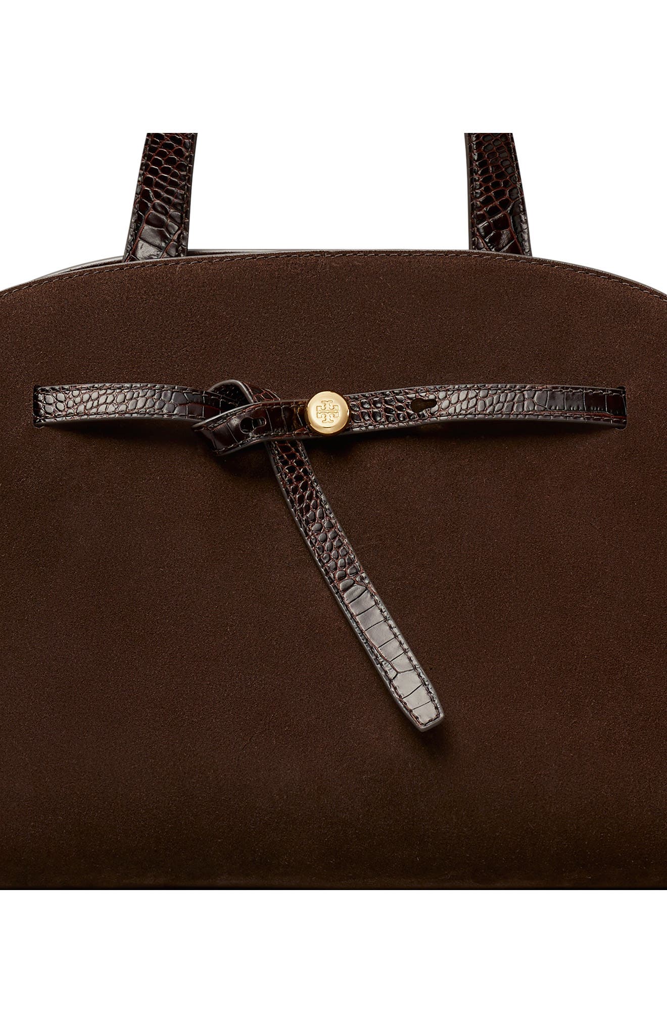 Romy Suede Leather Bauletto, Alternate, color, DARK COCOA