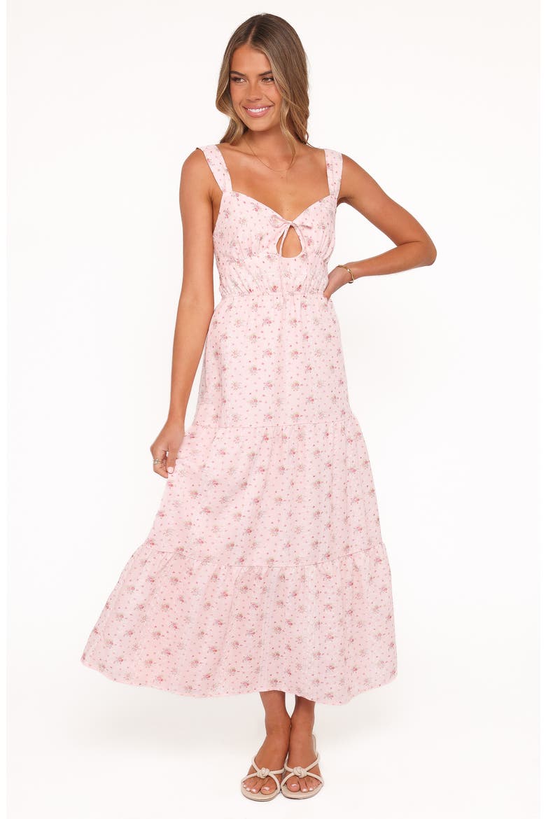 Kendra Floral Keyhole Maxi Dress, Alternate, color, PINK FLORAL