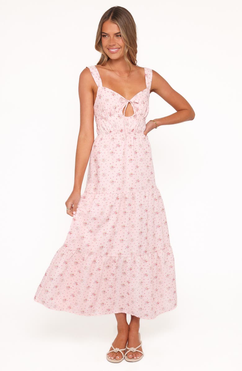 Petal & Pup Kendra Floral Keyhole Maxi Dress, Alternate, color, Pink Floral