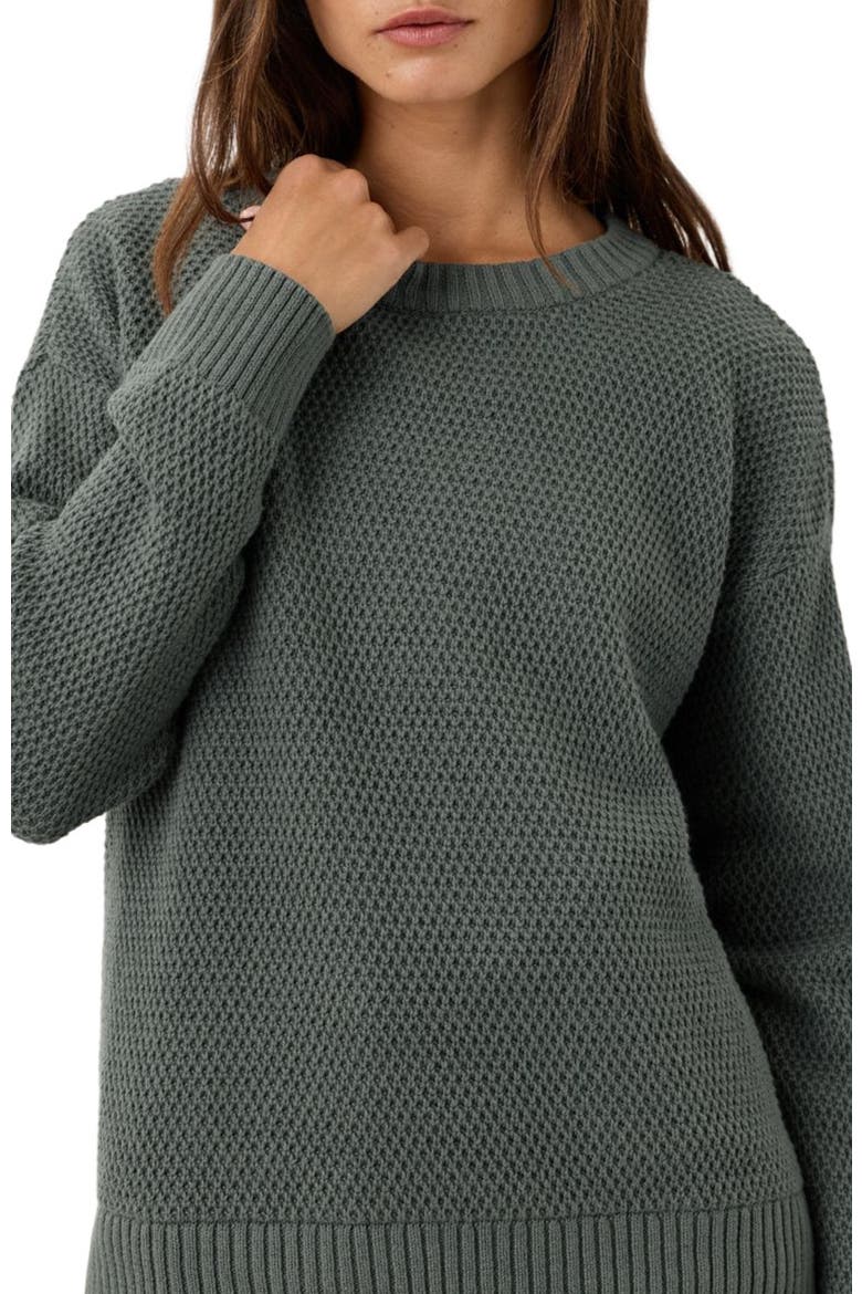 Organic Cotton Shoreline Pullover Sweater, Alternate, color, Castor Green Heather