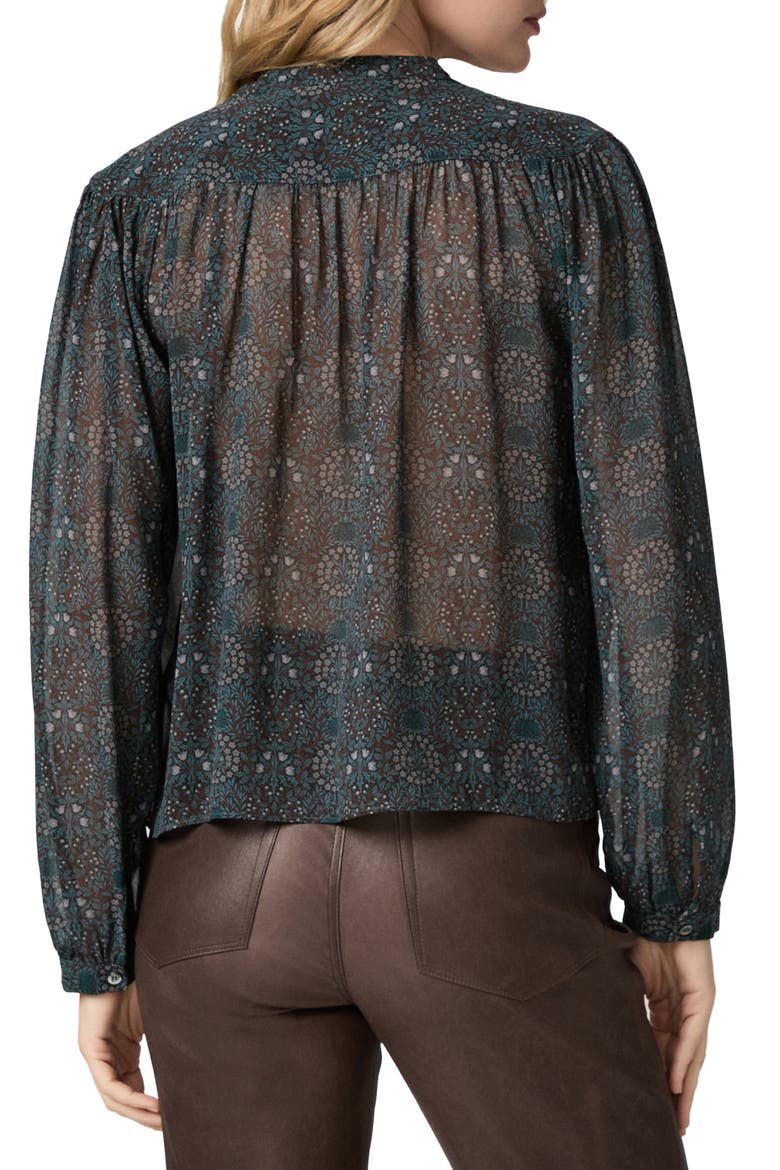 Suri Floral Silk Button-Up Shirt, Alternate, color, DARK BLUE MULTI