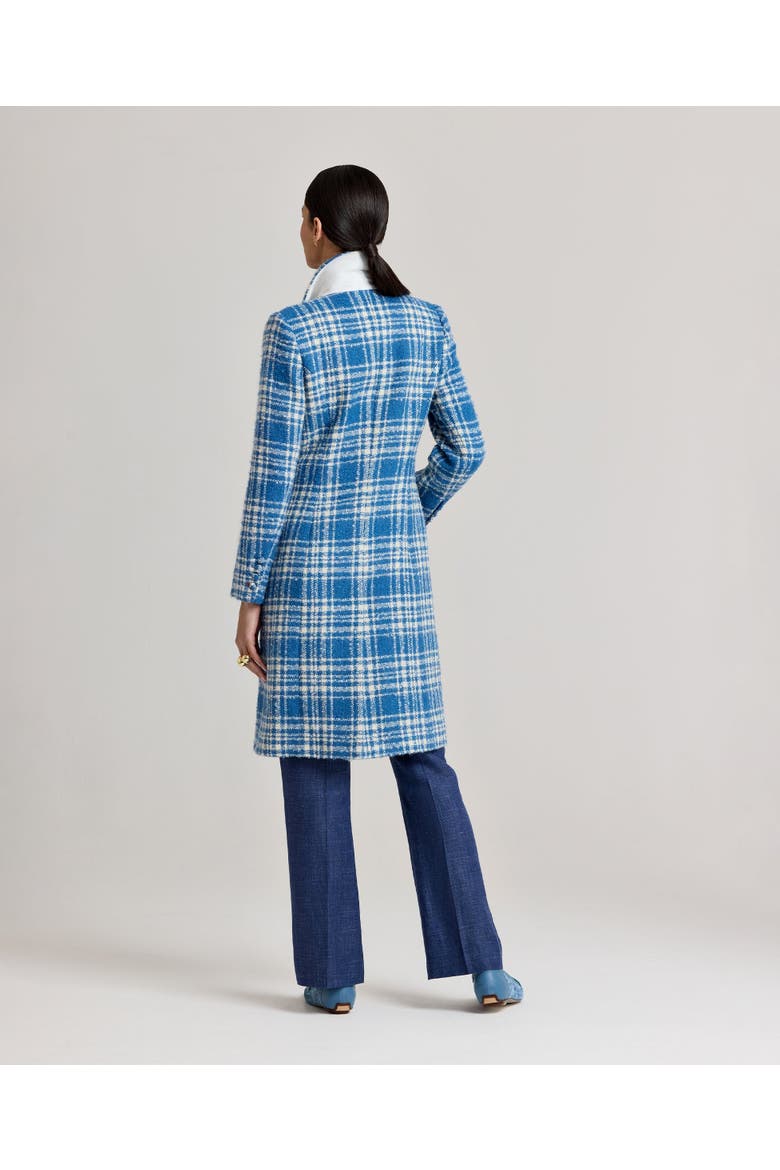The Lady Check Wool Coat, Alternate, color, Butterfly Blue/Cream
