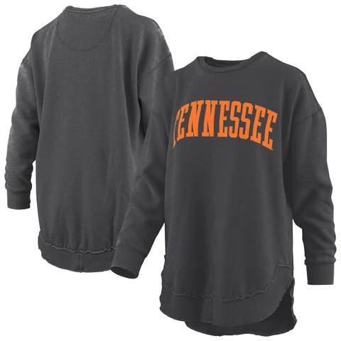 Women's Pressbox  Black Tennessee Volunteers Melange Poncho Vintage Fleece Long Sleeve Pullover Sweatshirt