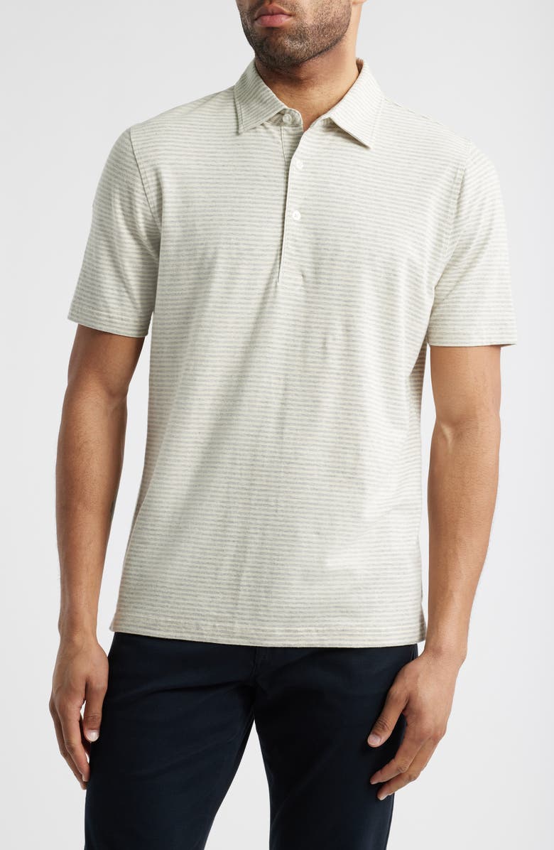 Scott Barber Stripe Linen & Cotton Polo, Main, color, 