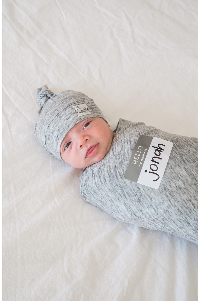 Welcome Baby Hat & Swaddle Set, Alternate, color, ASHER