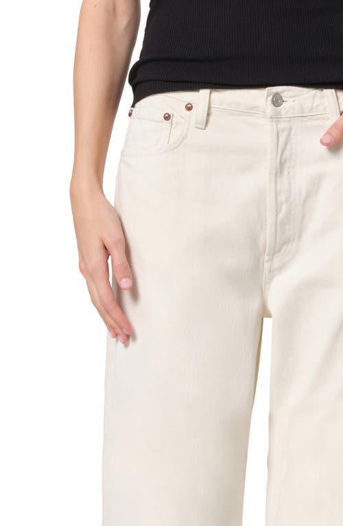 Agolde Womens Tusk Low Slung Wide-leg Mid-rise Recycled-denim Jeans In Beige