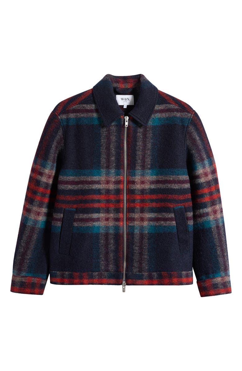 Wax London Heath Wool Blend Bomber Jacket, Alternate, color, Navy / Multi