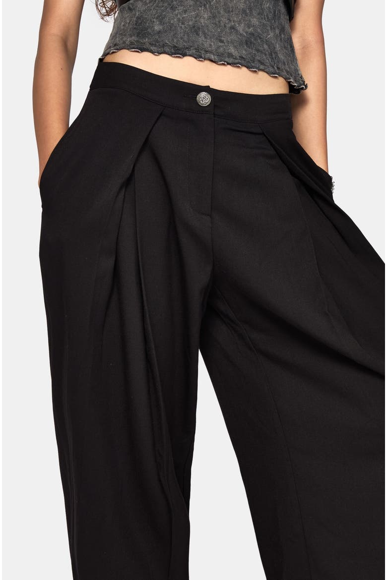 Devin Pleated Palazzo Trouser, Alternate, color, Black