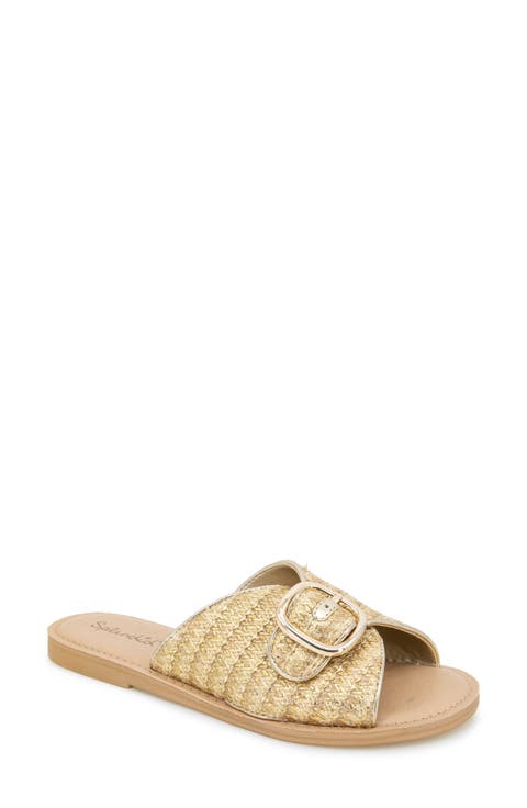 Sandy Raffia Slide Sandal (Women)