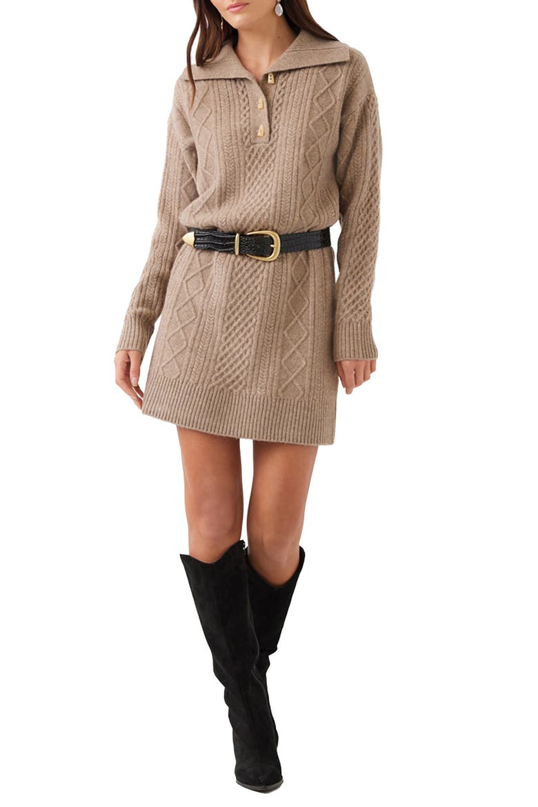 brown cable knit sweater dress Karen Kane (Women) while the mini length Color Code:013 NPU-Aljen-202612 Men's French Blue Dress