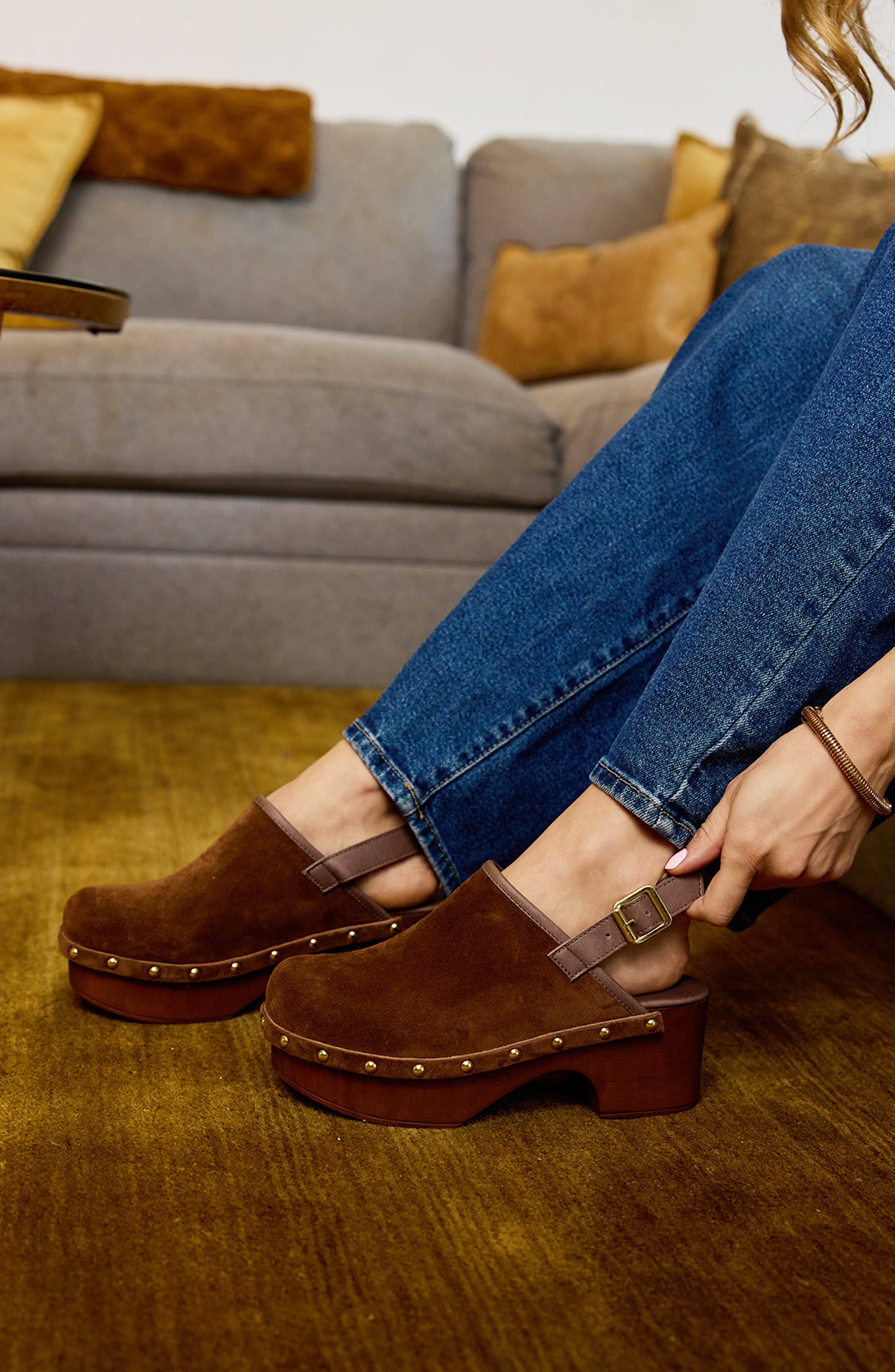 High Expectations Leather Clog, Alternate, color, BROWN