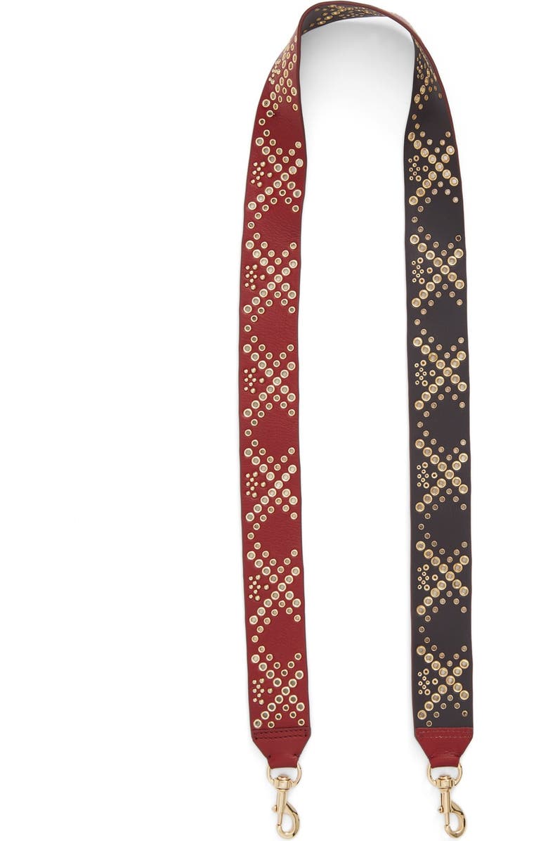 Rebecca Minkoff Studded Leather Guitar Bag Strap, Main, color,