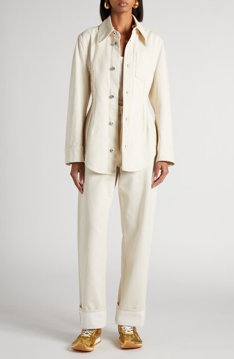 Bottega Veneta Turned Up Straight Leg Jeans, Alternate, color, 