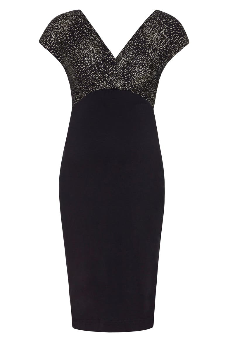 Maternity Cocktail Dress, Alternate, color, GOLD LEAF
