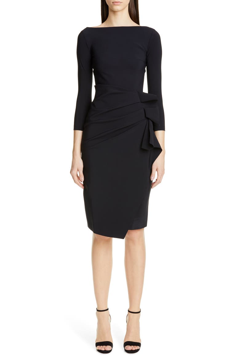 Zelma Cocktail Dress, Main, color, BLACK