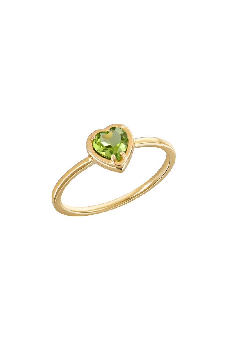 14K Gold Peridot Heart Ring (Nordstrom Exclusive), Main, color, 14K YELLOW GOLD