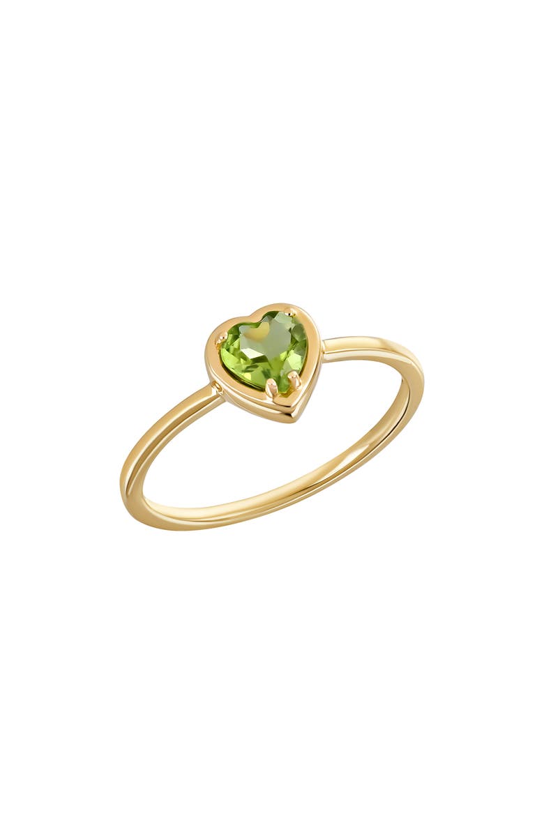 Bony Levy 14K Gold Peridot Heart Ring, Main, color, 14K Yellow Gold
