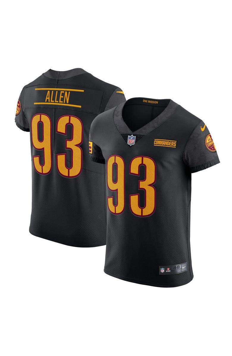 Nike Men's Nike Jonathan Allen Black Washington Commanders Alternate Vapor Elite Jersey, Main, color, 