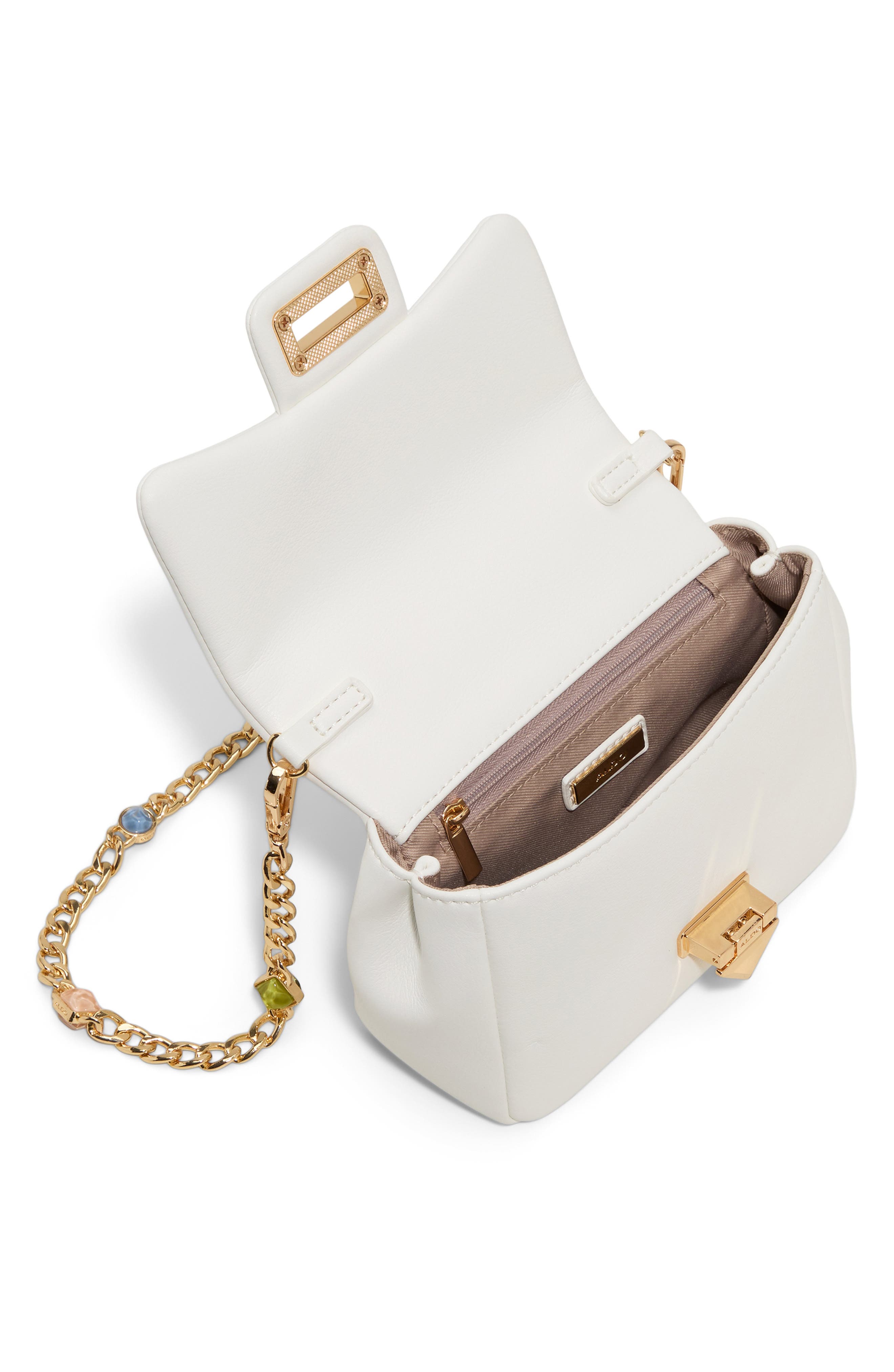 ALDO Bbellagemmx Faux Leather Crossbody Bag, Alternate, color, Other White