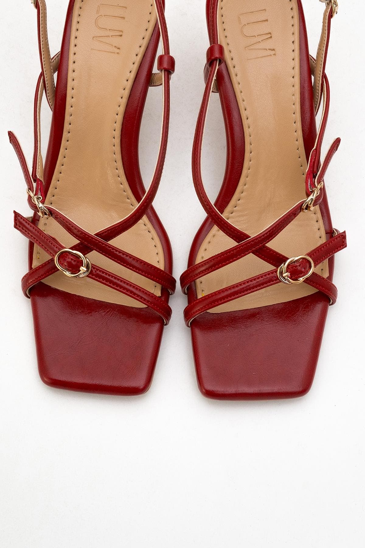 Chaka Square Toe Stiletto Sandal, Alternate, color, Red