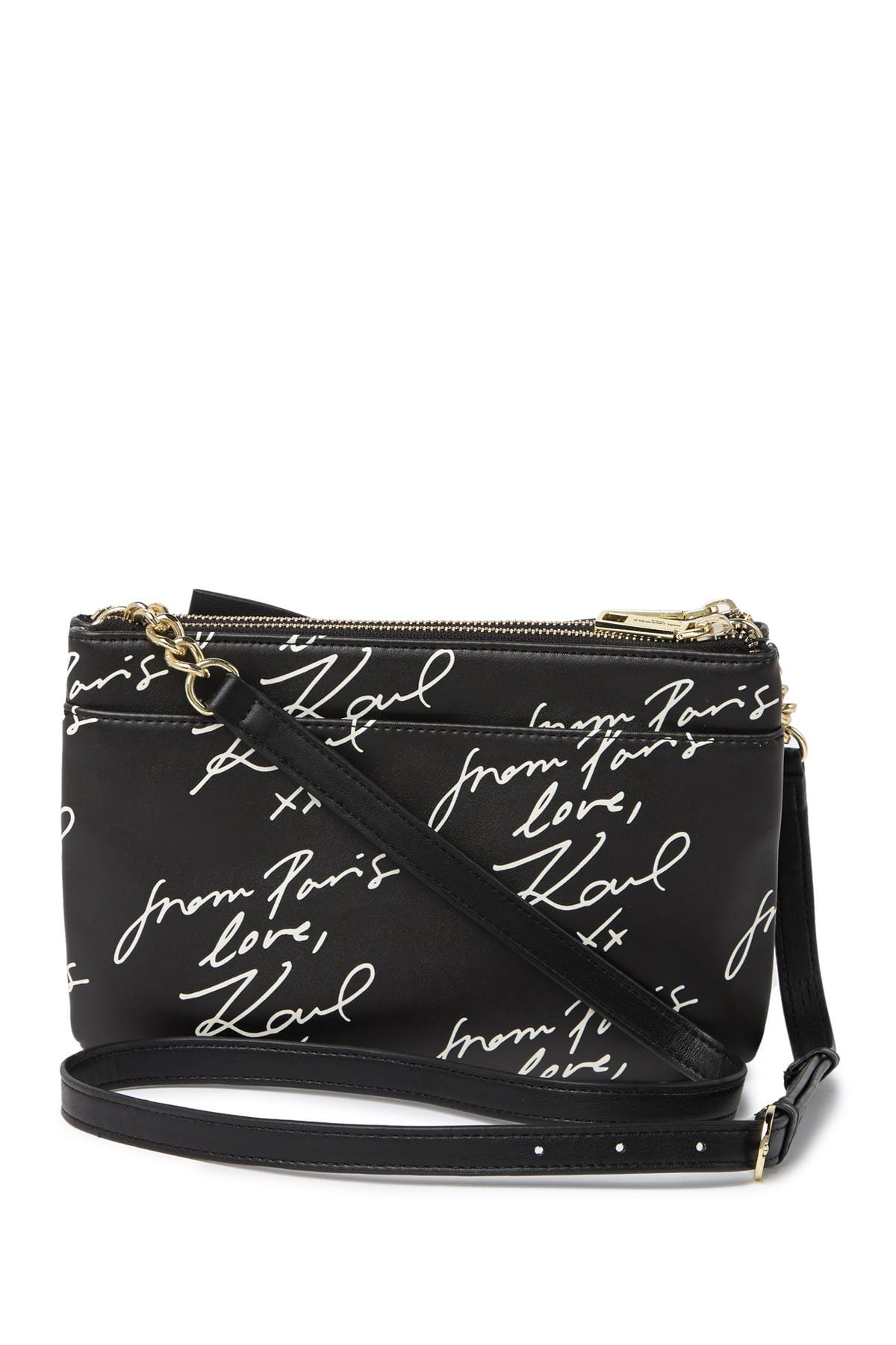 KARL LAGERFELD PARIS Kris Bow Printed Crossbody Bag, Alternate, color, 