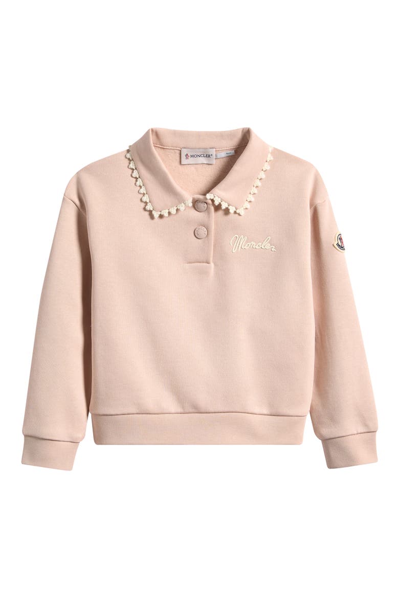 Kids' Logo Cotton Polo Sweatshirt, Main, color, PINK