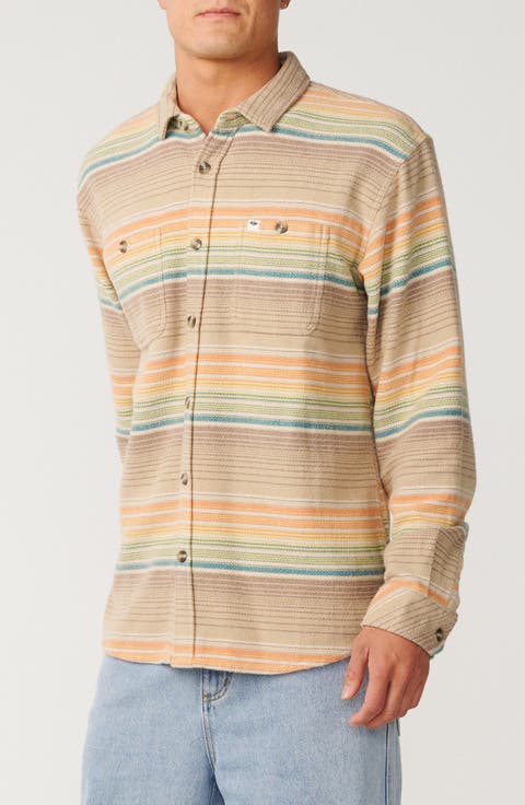 Classic Surf Baja Cotton Flannel Button-Up Shirt