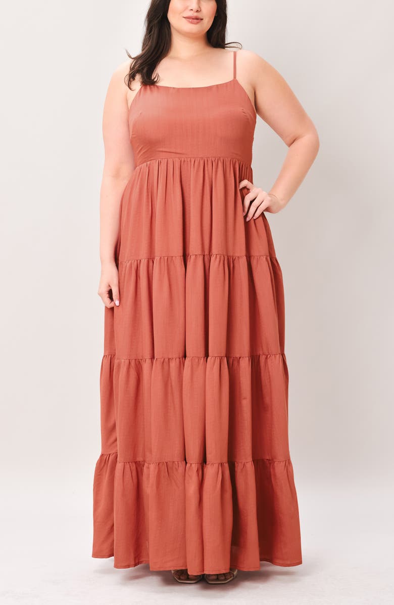 FLYING TOMATO Sleeveless Maxi Dress, Alternate, color, Bronze
