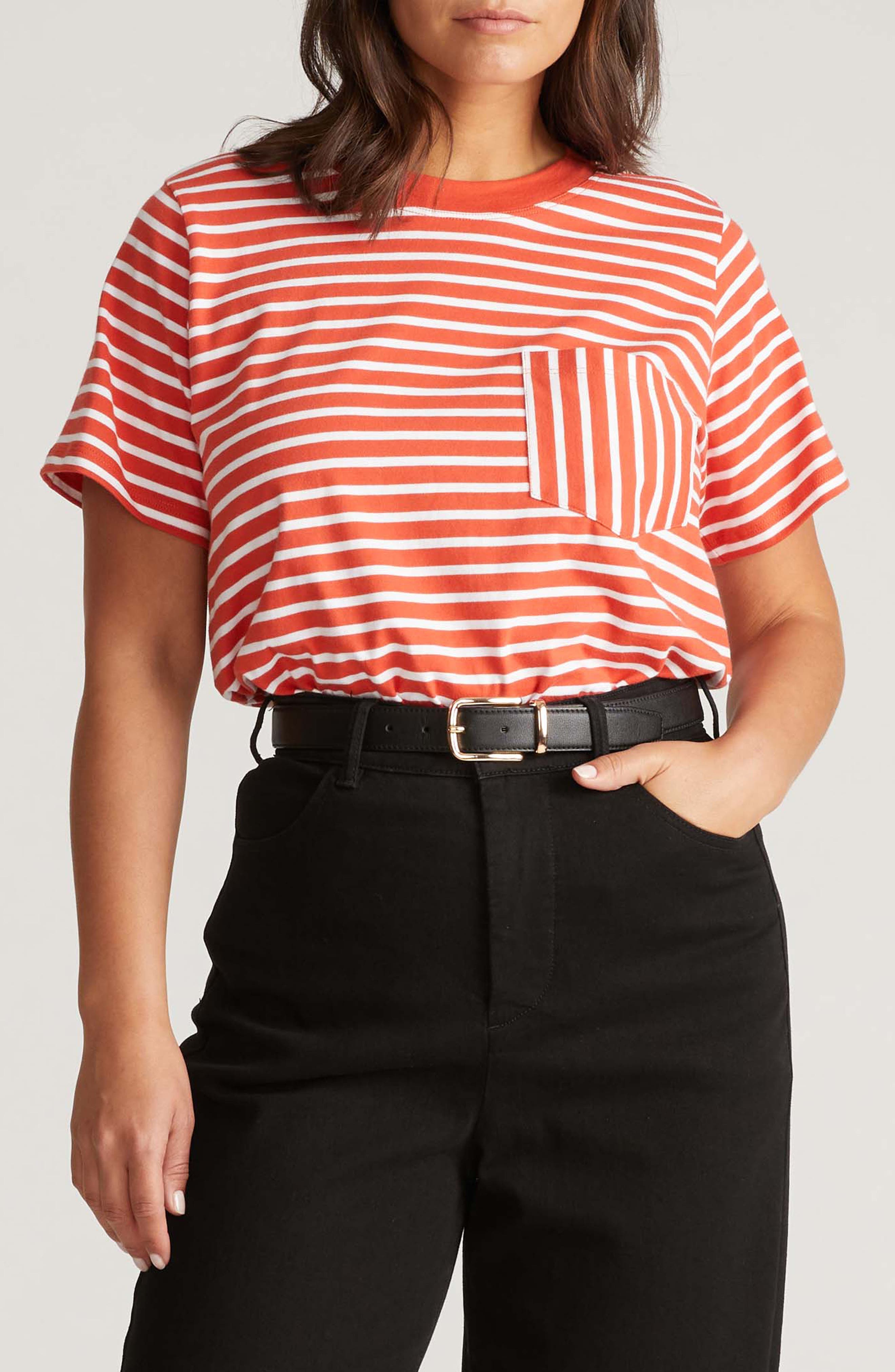 selected VERMILION RED/ WHITE STRIPE