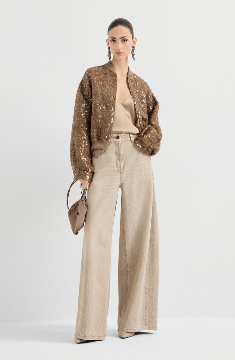 Brunello Cucinelli Stretch silk satin camisole, Alternate, color, Beige