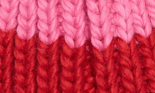 Vince Camuto Two-tone Pompom Beanie In Burgundy