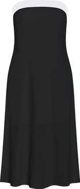 City Chic Lina Contrast Detail Strapless Dress