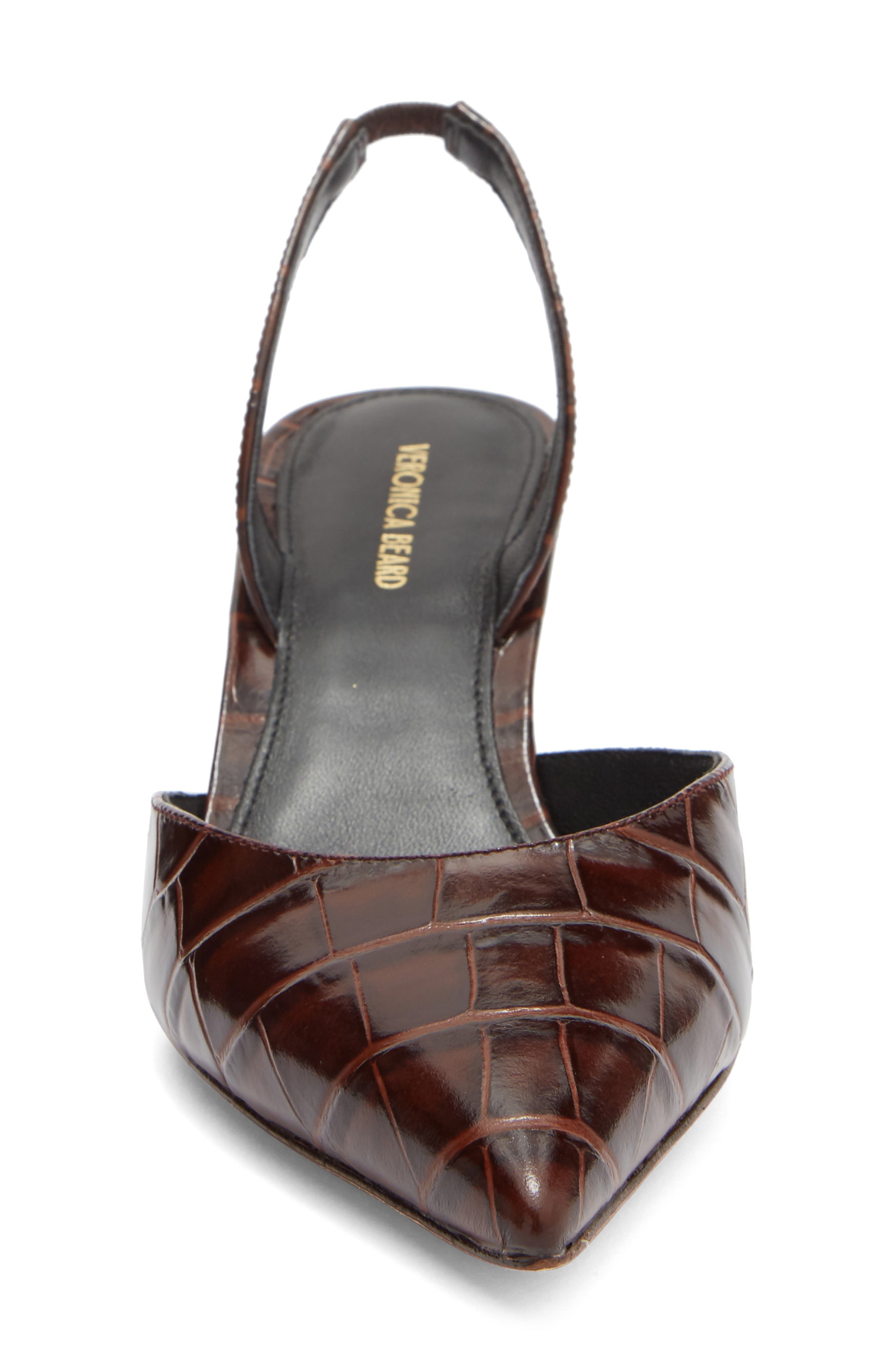 Veronica Beard Caroline Pointed Toe Slingback Pump, Alternate, color, Chocolate