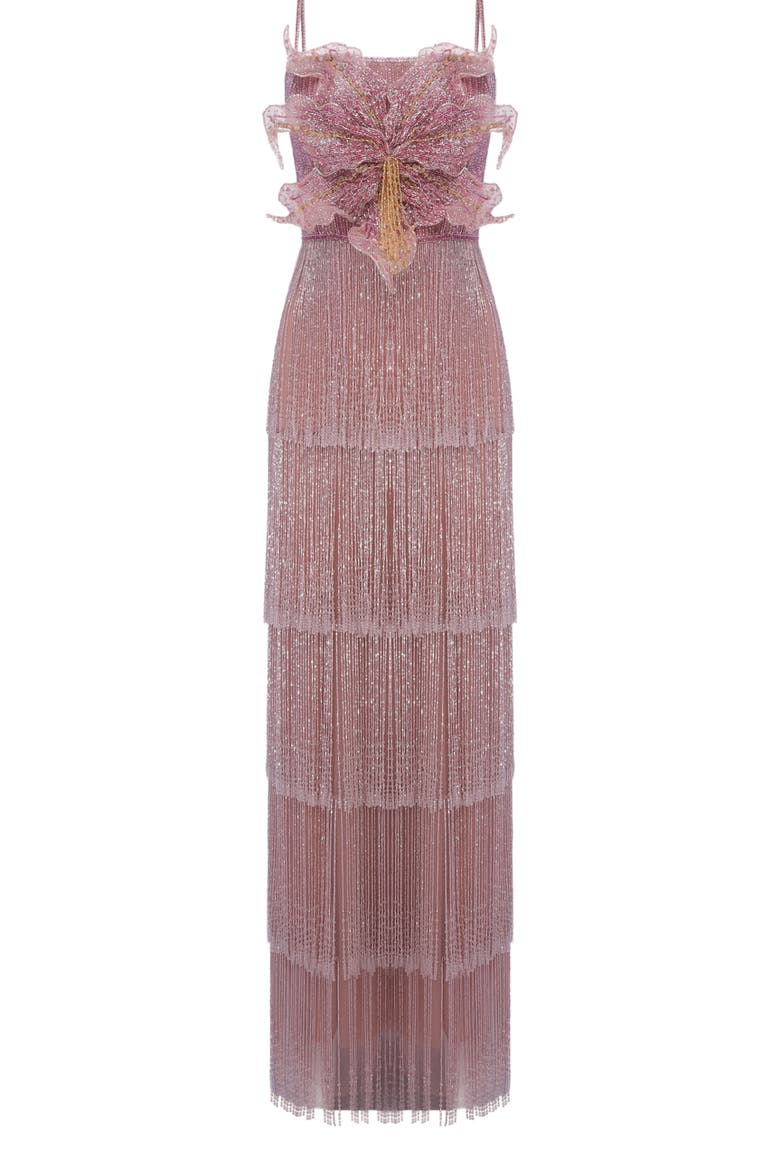 Solar Embroidery Maxi Dress, Alternate, color, PINK
