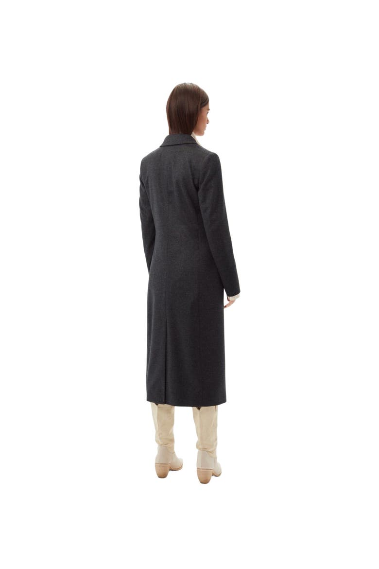 Cashmere Peak Lapel Long Coat, Alternate, color, charcoal