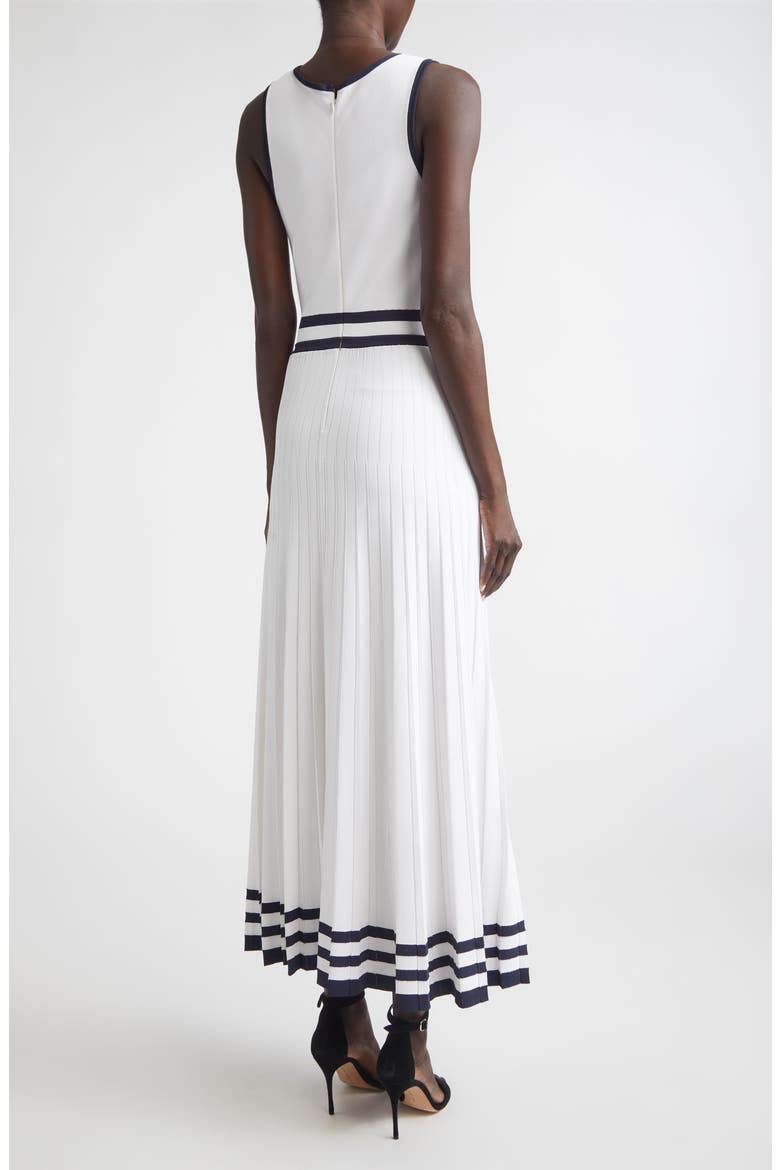 Kelsey Riviera Crepe Knit Sleeveless Dress, Alternate, color, BRIGHT WHITE/ MIDNIGHT