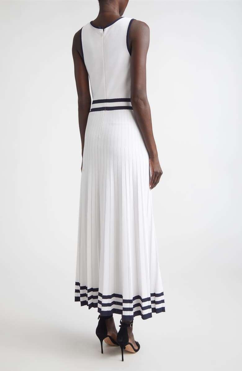 ST. JOHN Kelsey Riviera Crepe Knit Sleeveless Dress, Alternate, color, Bright White/ Midnight