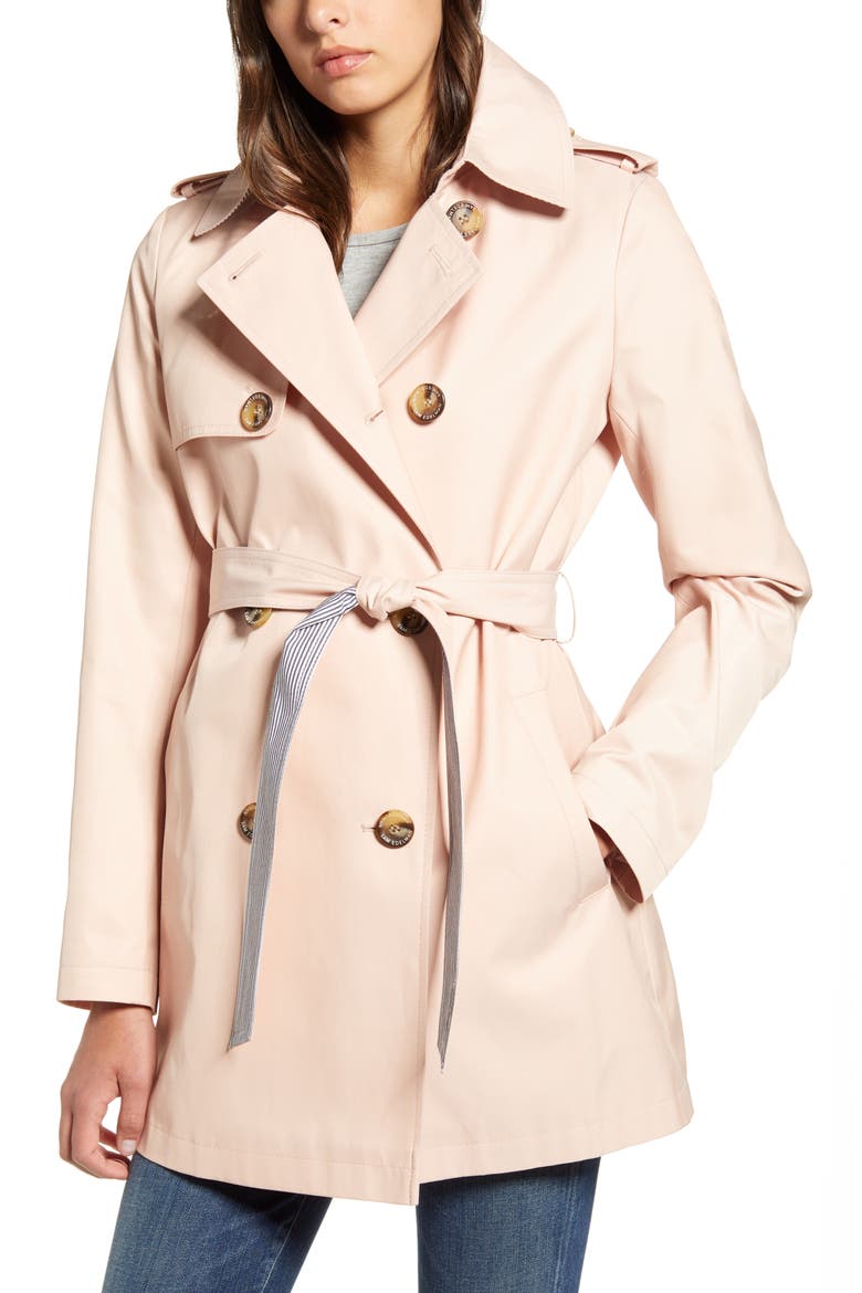 Short Trench Coat, Main, color, BLUSH