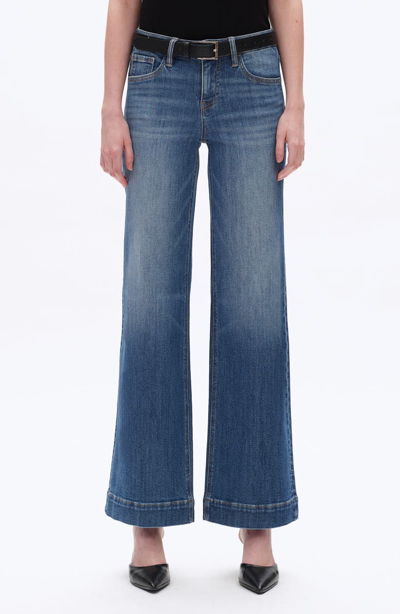 Bayeas Low Rise Wide Leg Jeans, Main, color, Medium Blue