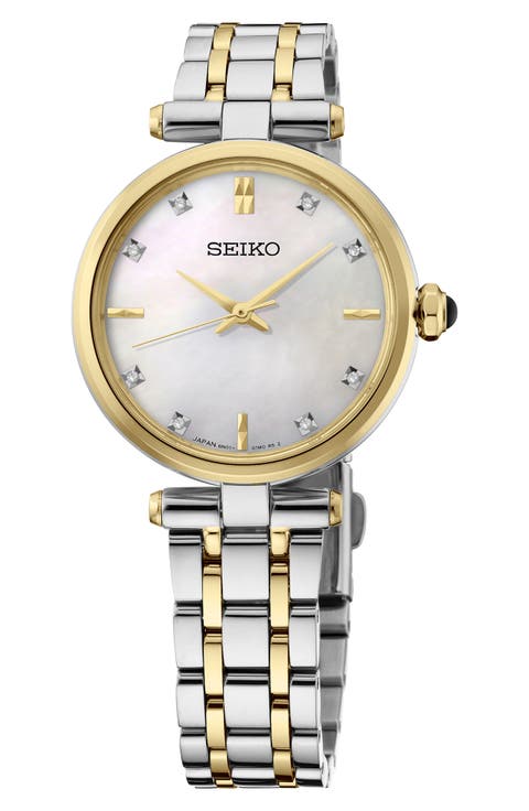 Diamond Mother-of-Pearl Two-Tone Bracelet Watch