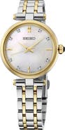 SEIKO WATCHES Diamond Mother-of-Pearl Two-Tone Bracelet Watch