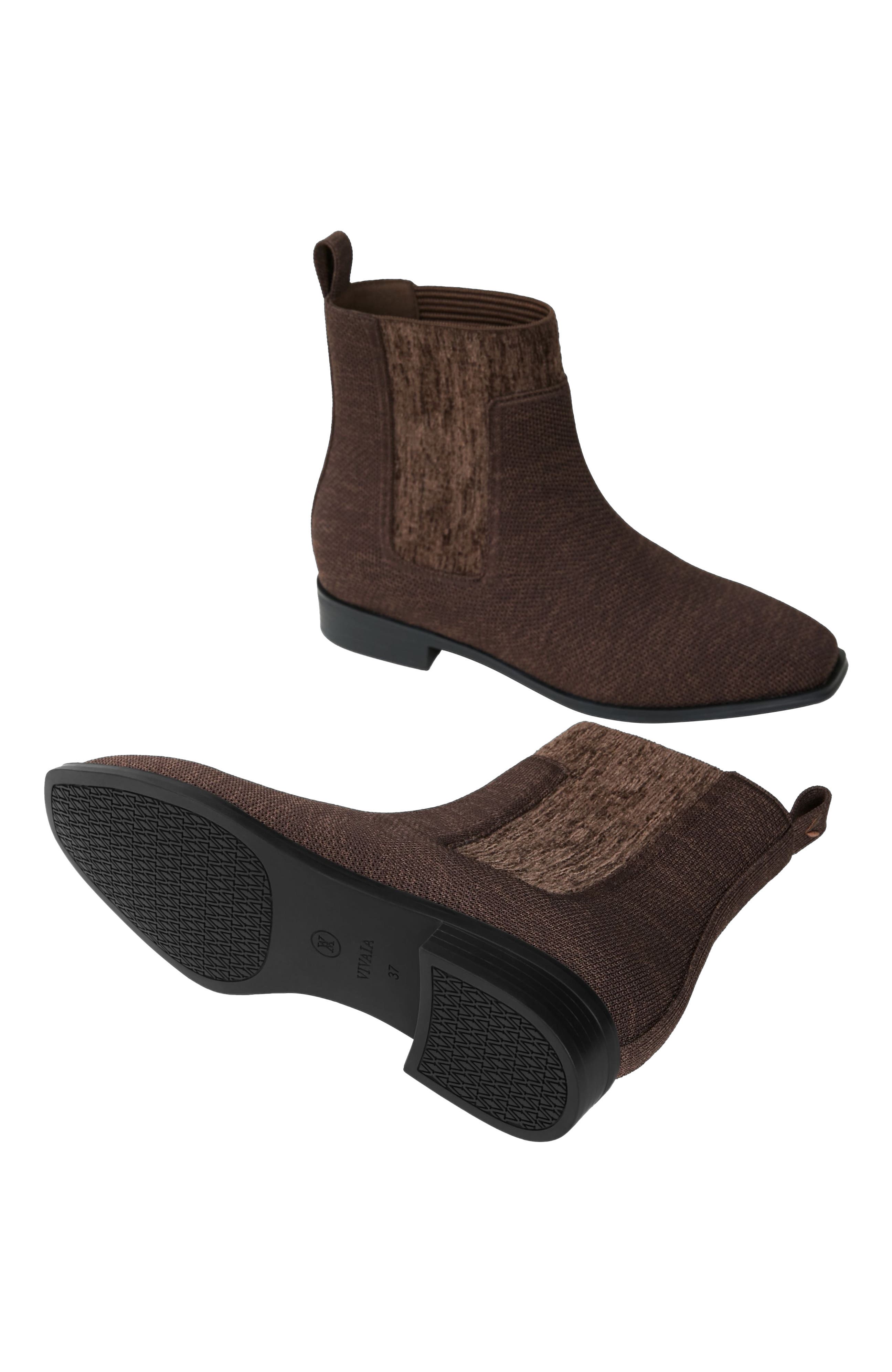 VIVAIA Square-Toe Water-Repellent Ankle Boots, Alternate, color, Dark Chocolate