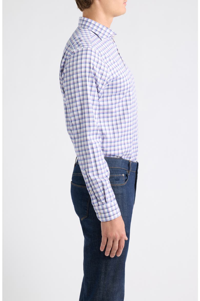 Stretch Twill Plaid Shirt, Alternate, color, VIOLET