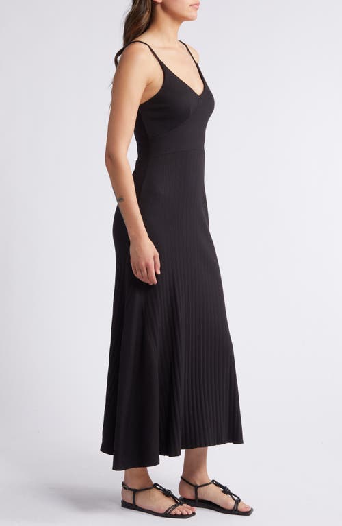 Nation Ltd Melanie Rib Tank Midi Dress In Jet Black