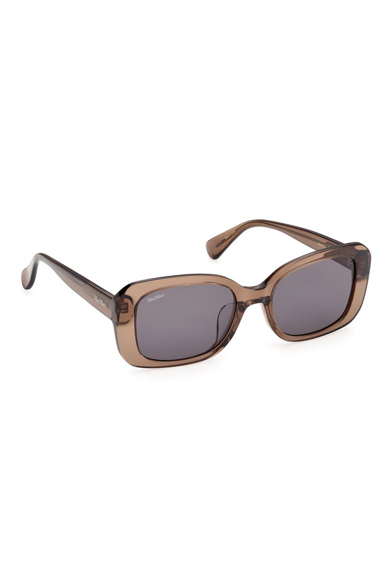 54mm Rectangular Sunglasses, Alternate, color, SHINY LIGHT BROWN / SMOKE