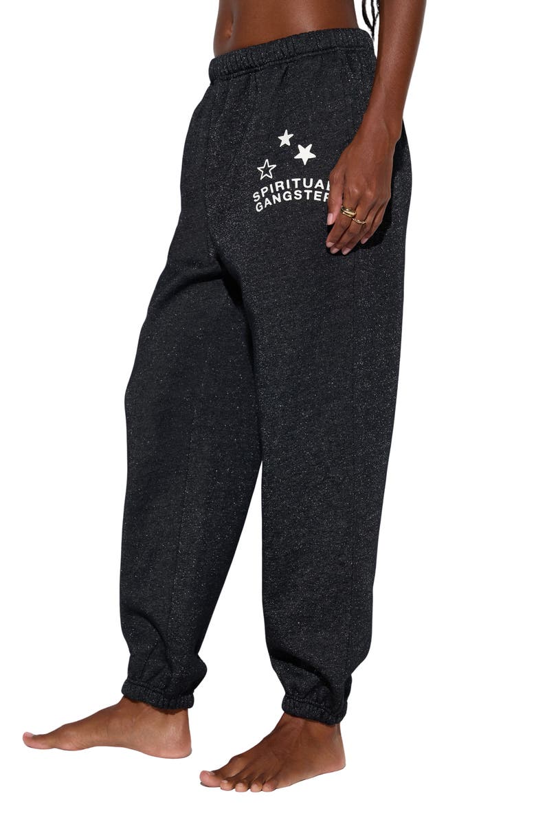 Spiritual Gangster Saturn Cotton Blend Sweatpants, Alternate, color, Black