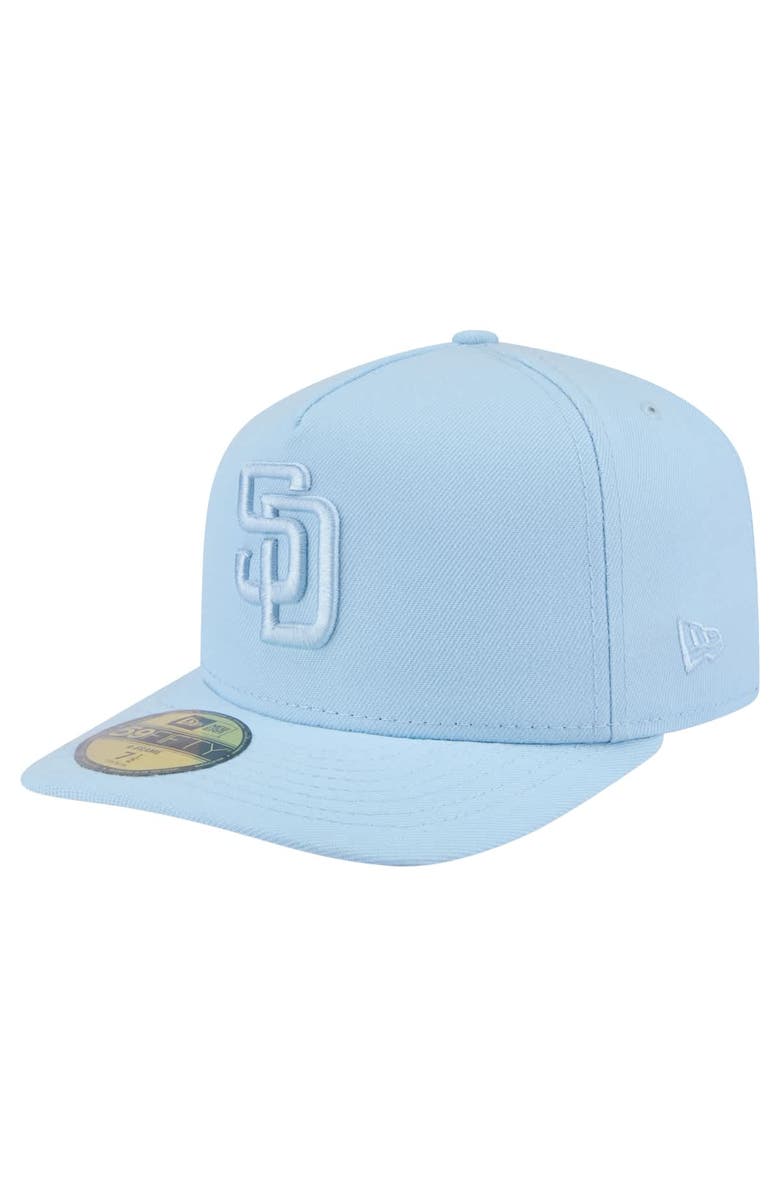New Era Men's New Era  Light Blue San Diego Padres Color Pack A-Frame 59FIFTY Fitted Hat, Alternate, color, 
