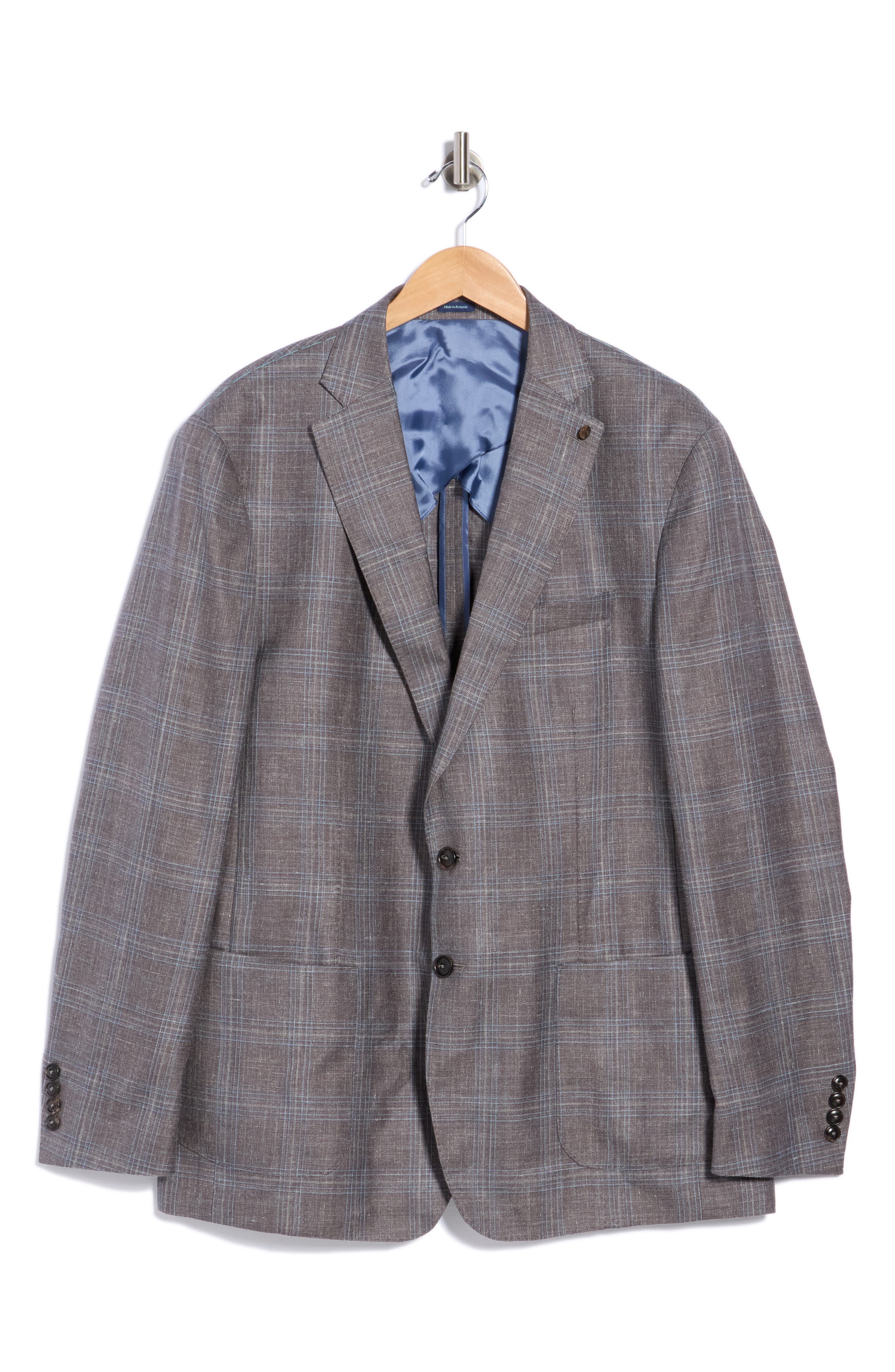 Crown Crafted Pearce Tailored Plaid Wool, Silk & Linen Sport Coat
