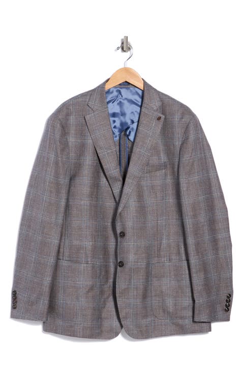 Crown Crafted Pearce Tailored Plaid Wool, Silk & Linen Sport Coat